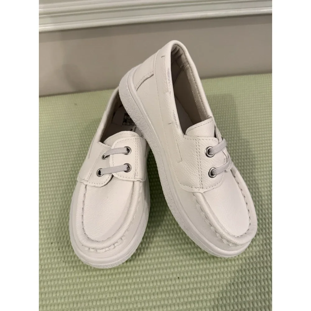 Wenling Buen Shoe Co NEW Kids 32 US Size 1 White Loafer Casual Preppy Spring